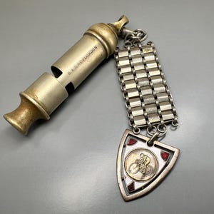 Antique Whistle The Cyclist’s Road Clearer H.A.K. & Co. London, Victorian Whistle on a Chain