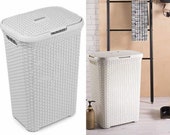 Wicker laundry basket, Large Rattan Washable Laundry Basket, Hamper Storage Washing Clothes, Toy Storage Organizer for Home Décor