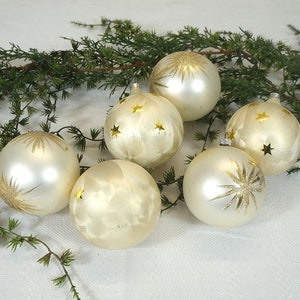 6 grandi palline antiche dell&#39;albero di Natale, palline di Natale - decorazioni natalizie - 8 cm