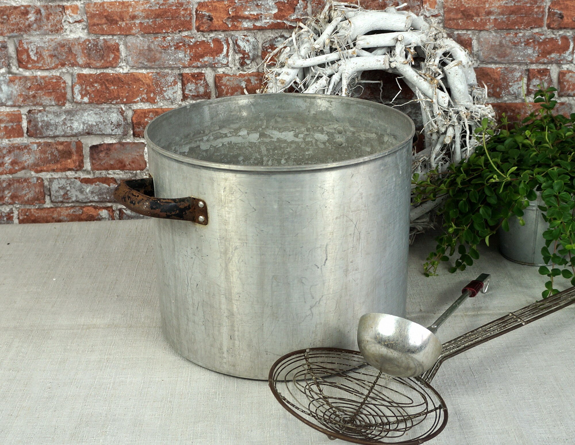 Large zinc pot aluminum cooking pot planter kitchen Etsy