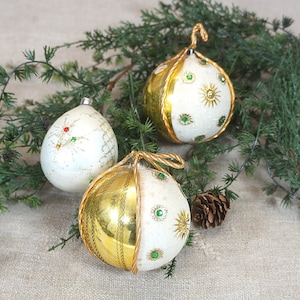 3 rare vecchie palle dell&#39;albero di Natale, palle di Natale - decorazioni natalizie, ornamenti - prodotte in Germania