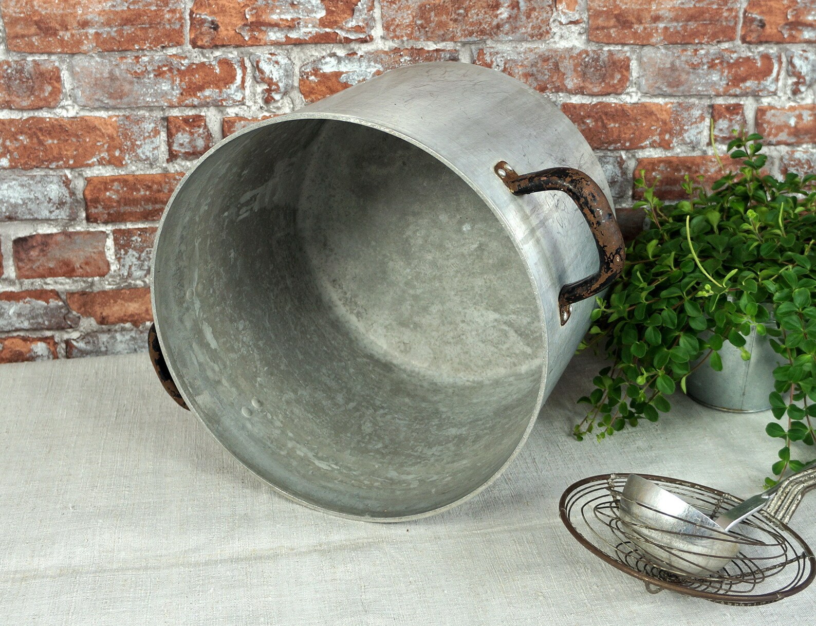 Large Zinc Pot Aluminum Cooking Pot Planter Kitchen Etsy UK