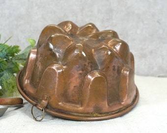 Cake tin, baking tin, Gugelhupf form - copper, original hand-driven - kitchen decoration, country kitchen