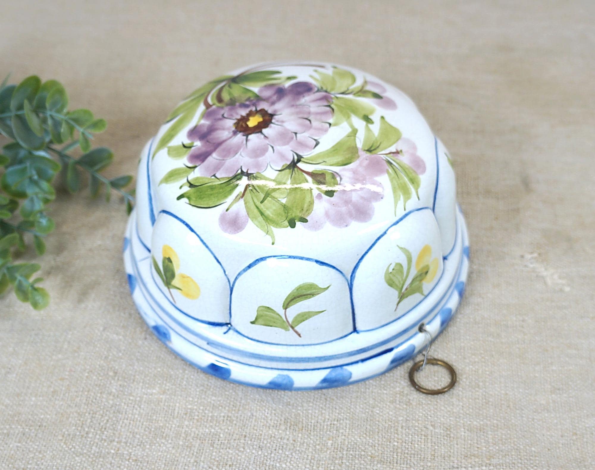 Boîte à Café Bassano Céramique - Motif Coquelicots 2D - 12 Cm - Italie - Neuf