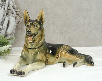 Cortendorf - 50er Jahre Porzellanfigur - Schäferhund, Hund, Dog - Deko, Sammler, Nippes