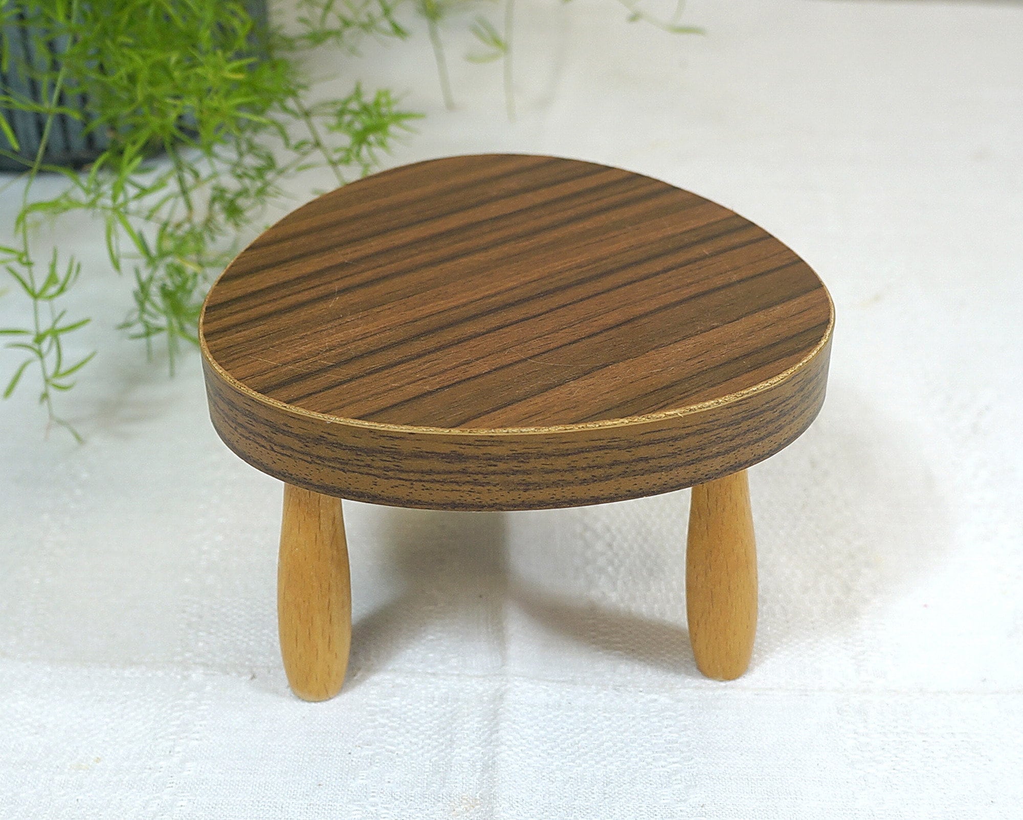 1960s Mini Flower Stool Three legged Stool Small Table Window Sill Flower Stool Wood Look Etsy