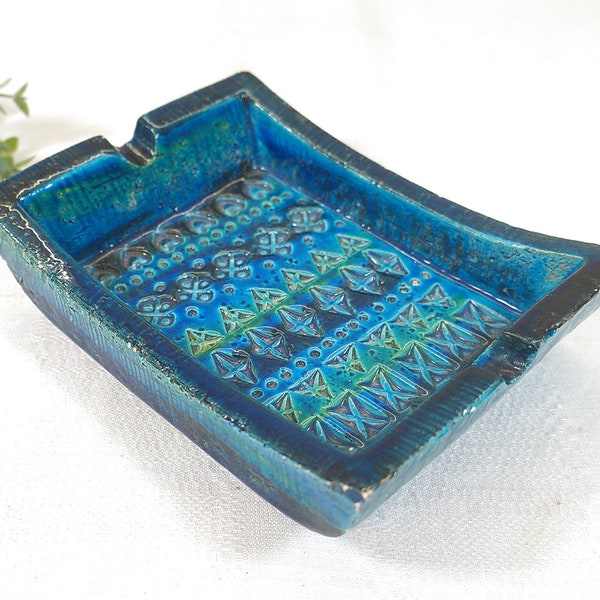 Keramik Aschenbecher von Aldo Londi für Bitossi - Italy - 1582 'Rimini  blu' - 60er Jahre