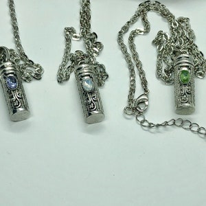 Ornate Stash vial / prayer box necklace/poison necklace/pill box pendant image 5