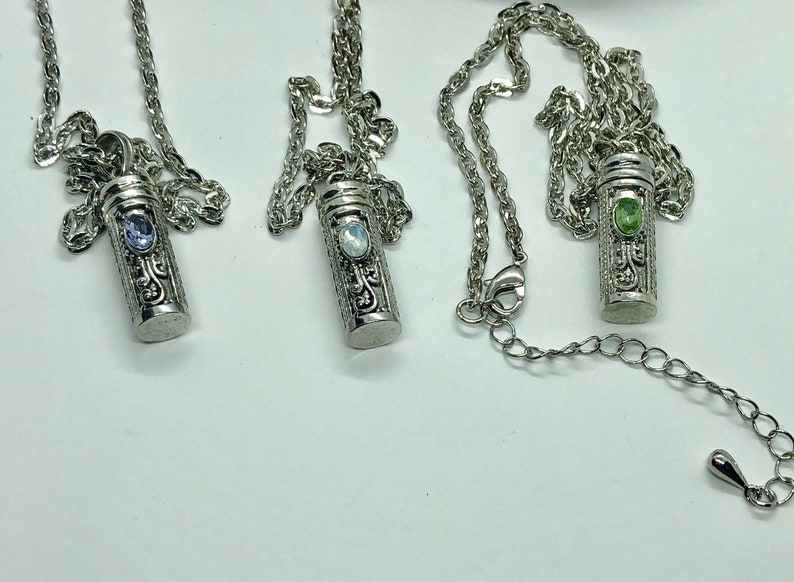 Ornate Stash vial / prayer box necklace/poison necklace/pill box pendant image 5