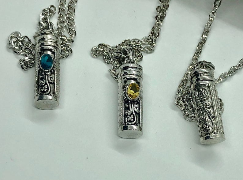Ornate Stash vial / prayer box necklace/poison necklace/pill box pendant image 4