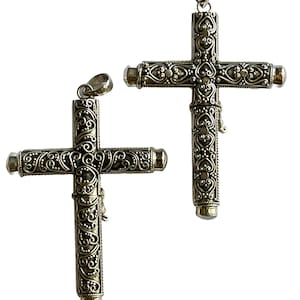 Cruel Intentions Cross Pendant -Cremation Cross - Stash Cross - 925 Sterling Silver - Handmade Rosary Cross Pendant- Limited Time