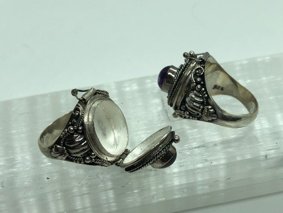Ornate Sterling Silver Garnet -Amethyst-Peridot-O… - image 3