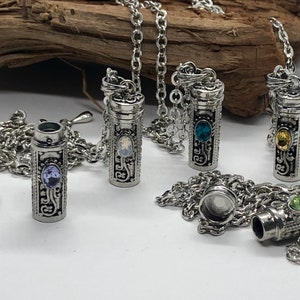 Ornate Stash vial / prayer box necklace/poison necklace/pill box pendant image 1