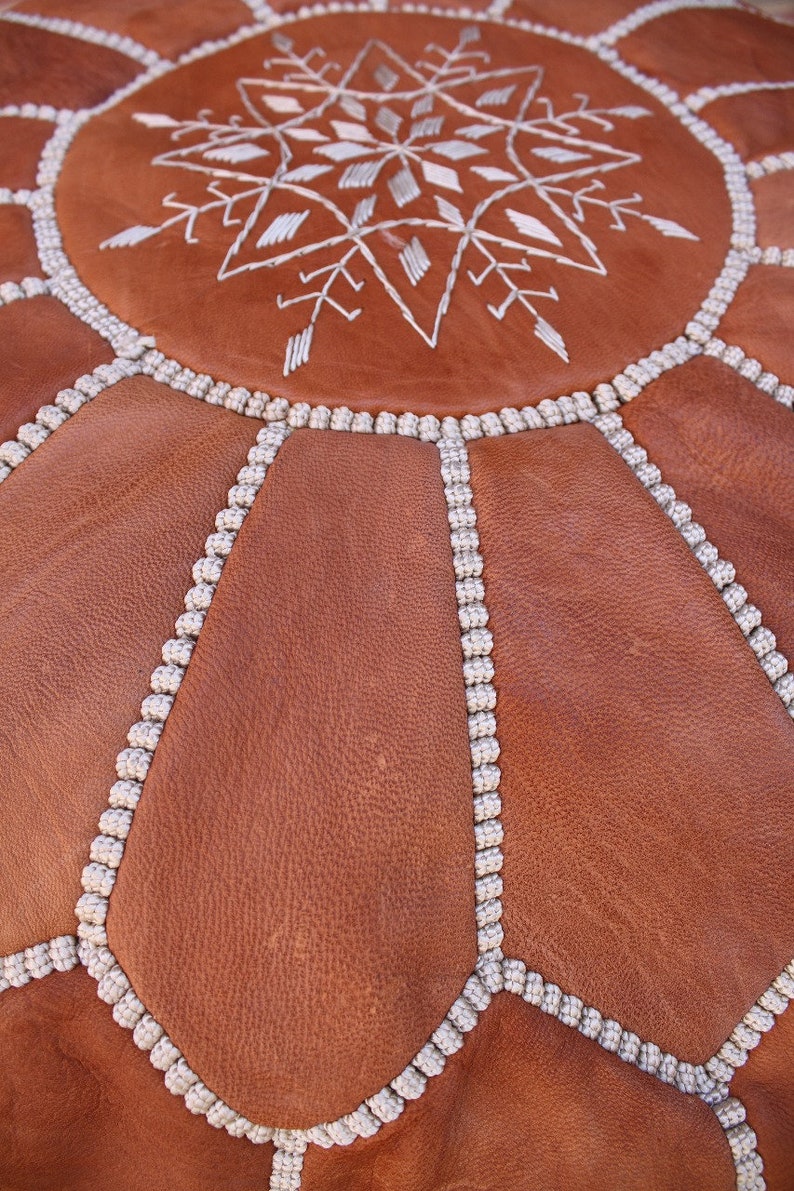 Poufs marocain Pouf Set de 2 or fait \u00e0 la main en cuir pouf en cuir 100 /% fait main en cuir