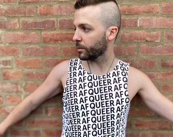 Unisex QUEER AF All Over Print Tank | Gay | LGBTQIA |