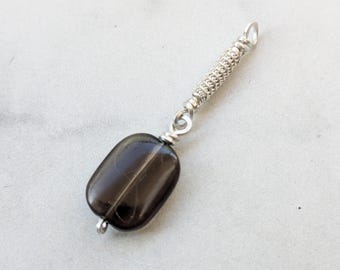 925 zilveren rookkwarts Swirl hanger, Sterling zilveren rookkwarts sieraden, zilveren rookkwarts ketting