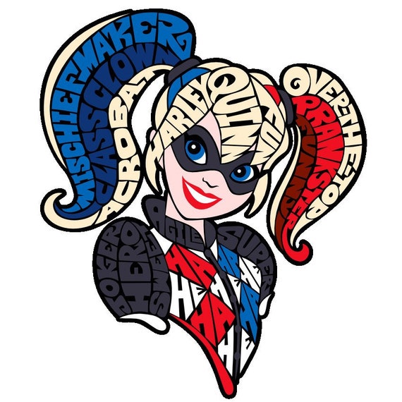 Download Harley Quinn Word Art SVG | Etsy