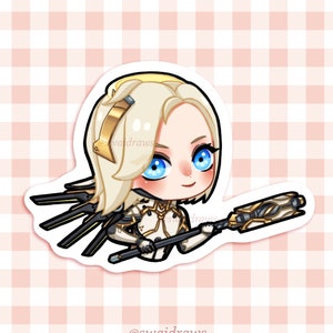 Matte vinylsticker Mercy Chibi | Overwatch 2