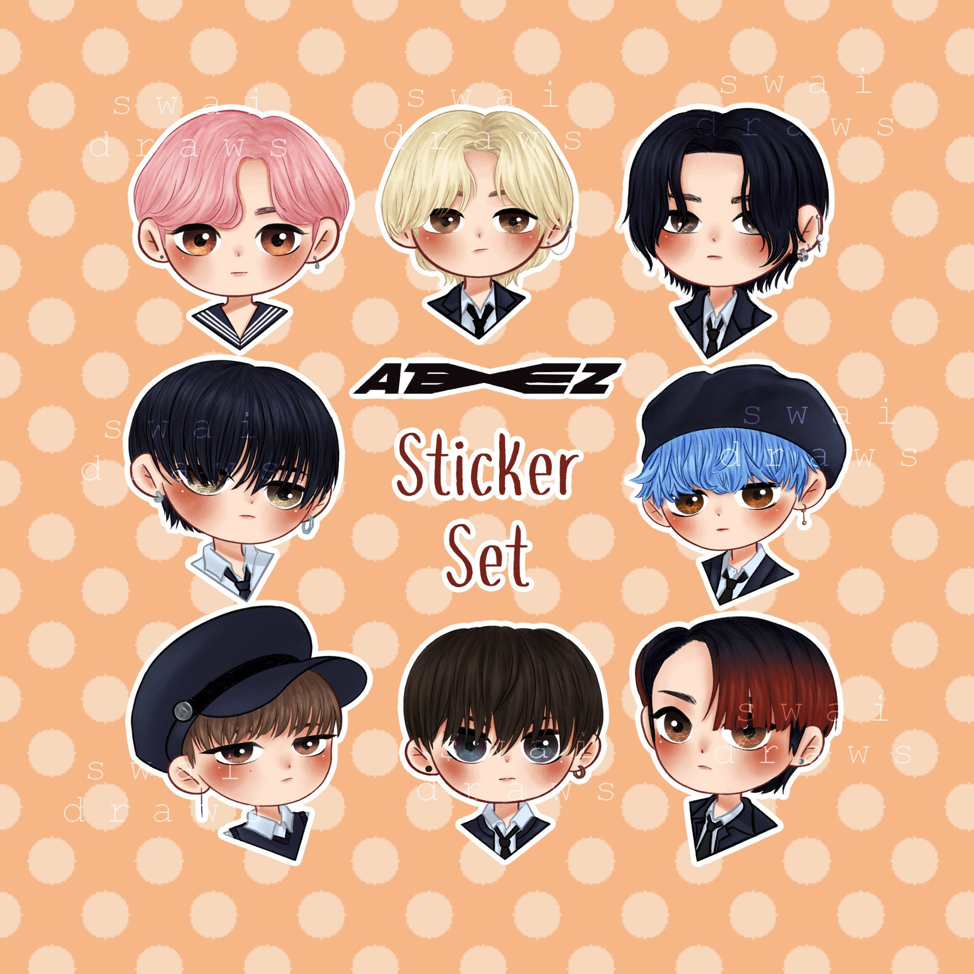 Ateez Inception Cute Chibi Kpop Sticker SET | Etsy