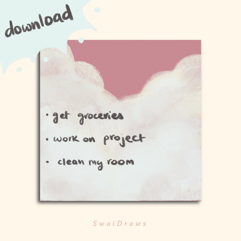 printable aesthetic cloud memo sheets memo pad to do list