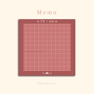 Druckbare ästhetische Grid To Do Memo Blätter | Notizblock | To Do Liste