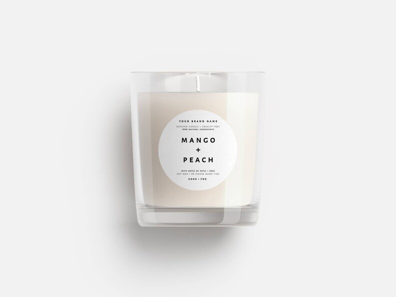 round product label diy candle label printable candle