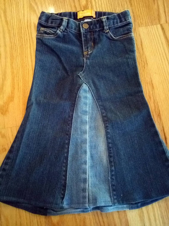 Long blue jean skirt | Etsy