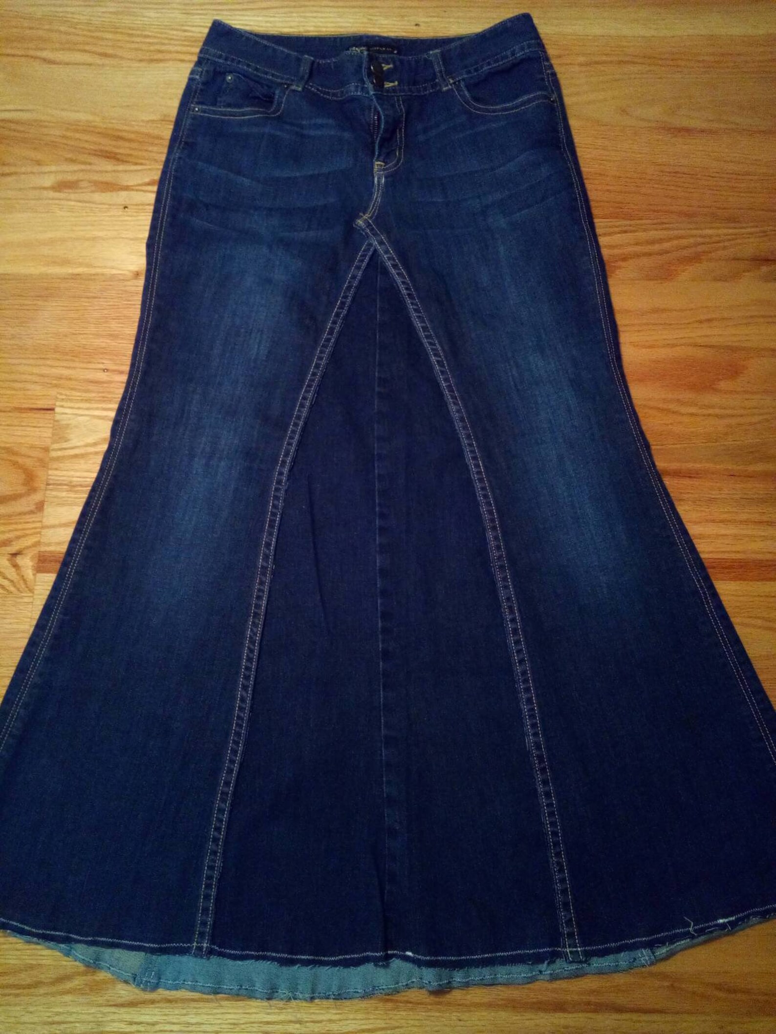 dark blue jean skirt