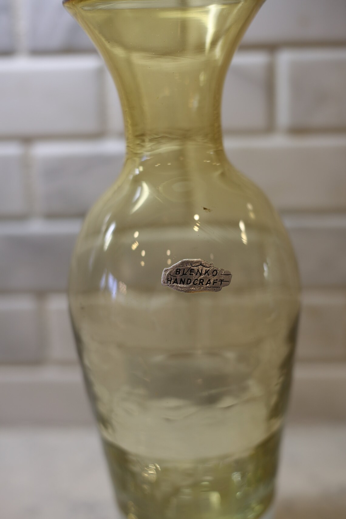 1950s BLENKO yellow vase Etsy