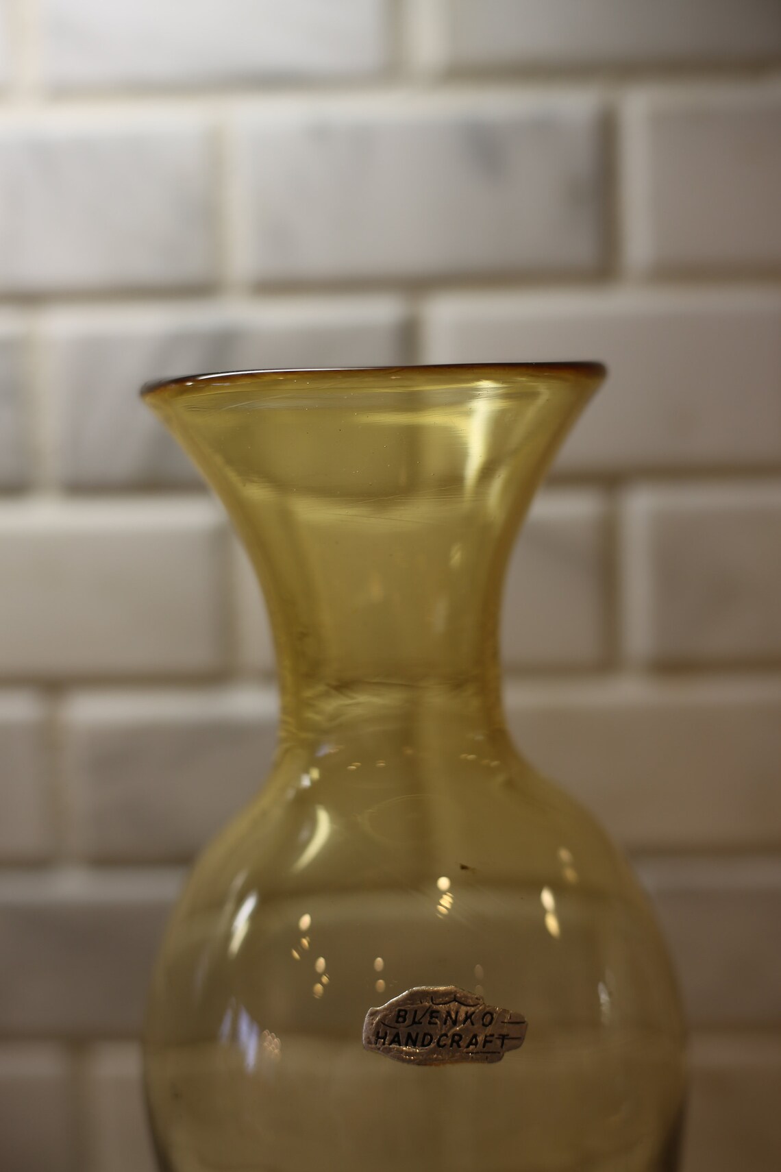 1950s BLENKO yellow vase Etsy