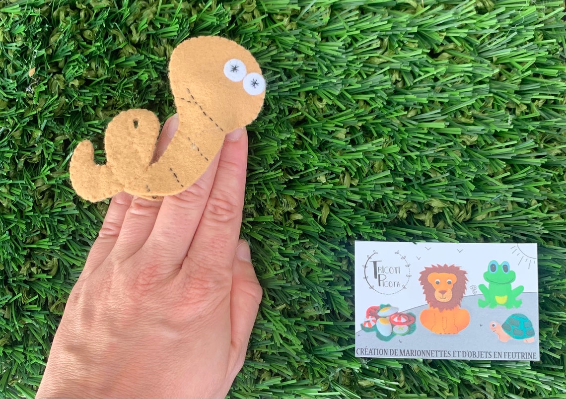 Albert Puppet ALBERT the Earthworm - Finger Puppet - Etsy
