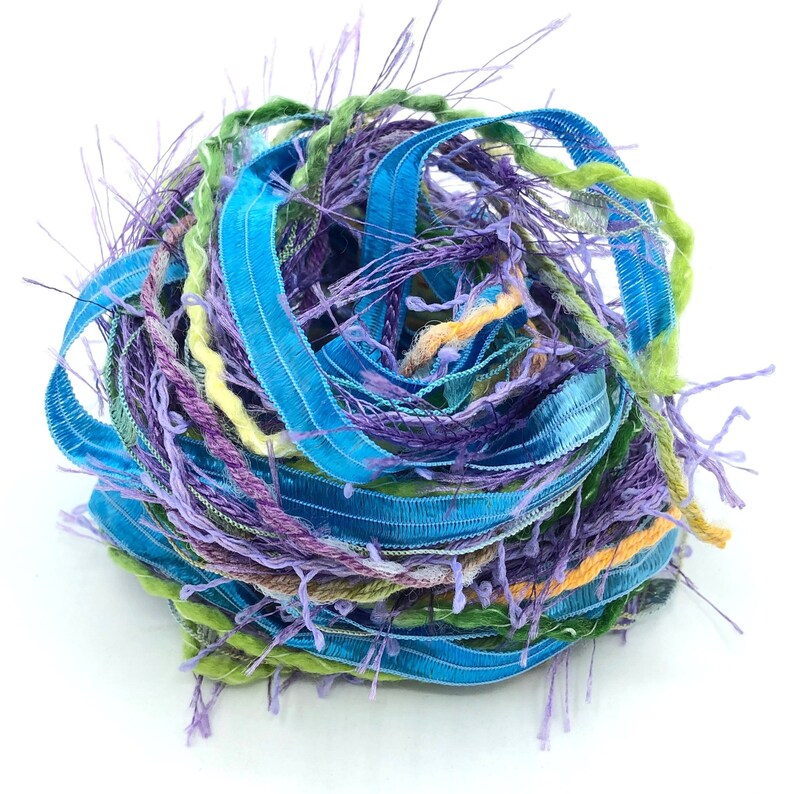 Novelty yarn trim bundle 6x2yrds ribbon ladder eyelash yarn Etsy