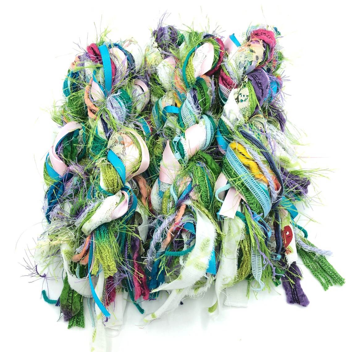 Fiber arts bundle 17x1yrds novelty yarns with fabric ribbons Etsy