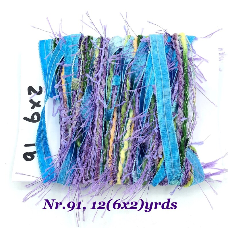 Novelty yarn trim bundle 6x2yrds ribbon ladder eyelash yarn Etsy