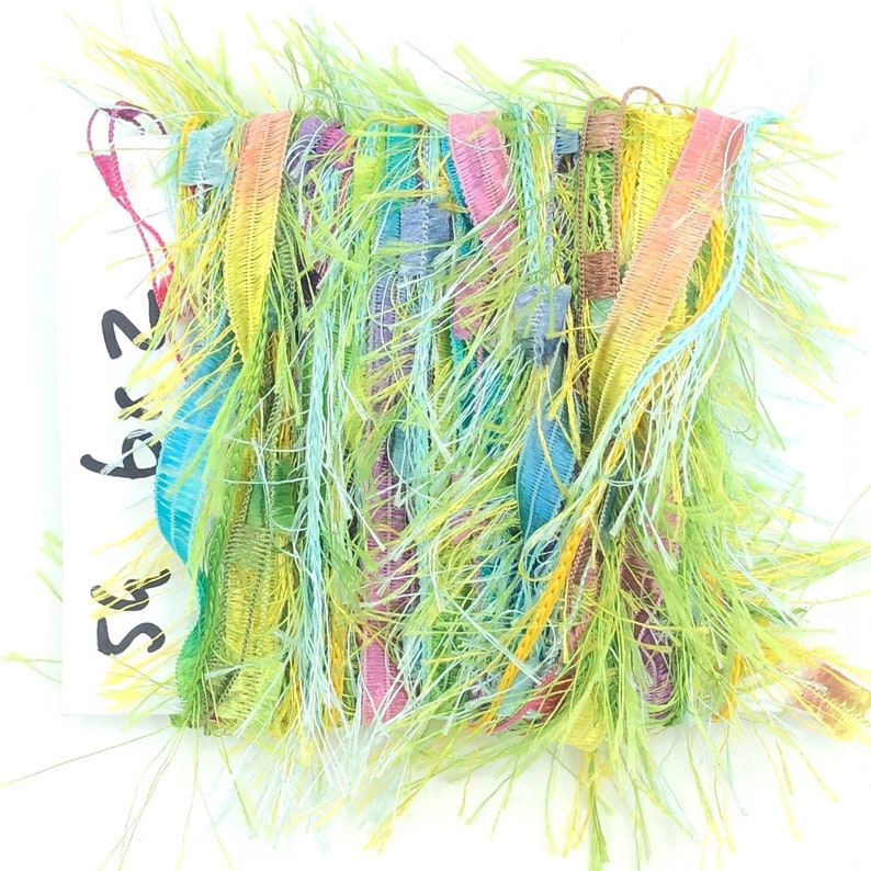 Yarn Scraps Fiber Arts Bundle 6x2yrds Novelty Eyelash Ribbon Etsy