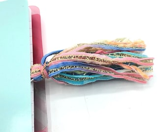 Planner tassel paper clip, pastel pinks turqoise golden glitter novelty yarn bookmark, altered paperclips for book lovers, teachers gift