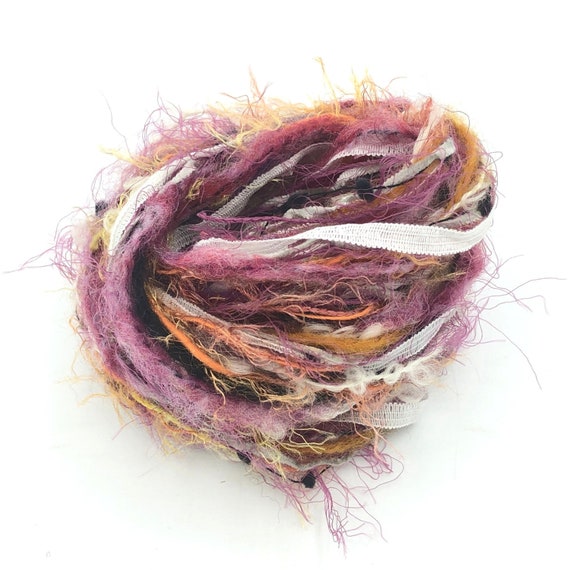Art Yarn Bundle Mixed Media Fibers Novelty Art Yarn Fiber Collage Yarns