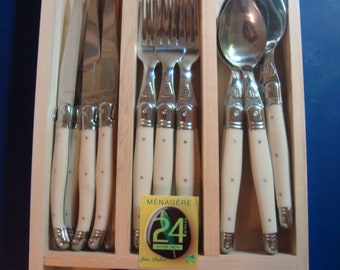 old 6 SILVER metal CUILLERES French silvered 1920 French antique silverware silverware silver plated at Caf\u00e9 or Moka