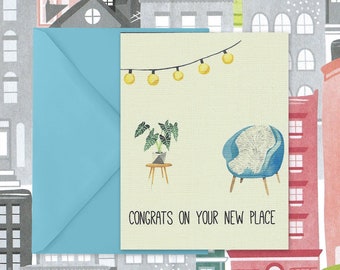 Congrats on the new place, New Home Card, Congrats Card