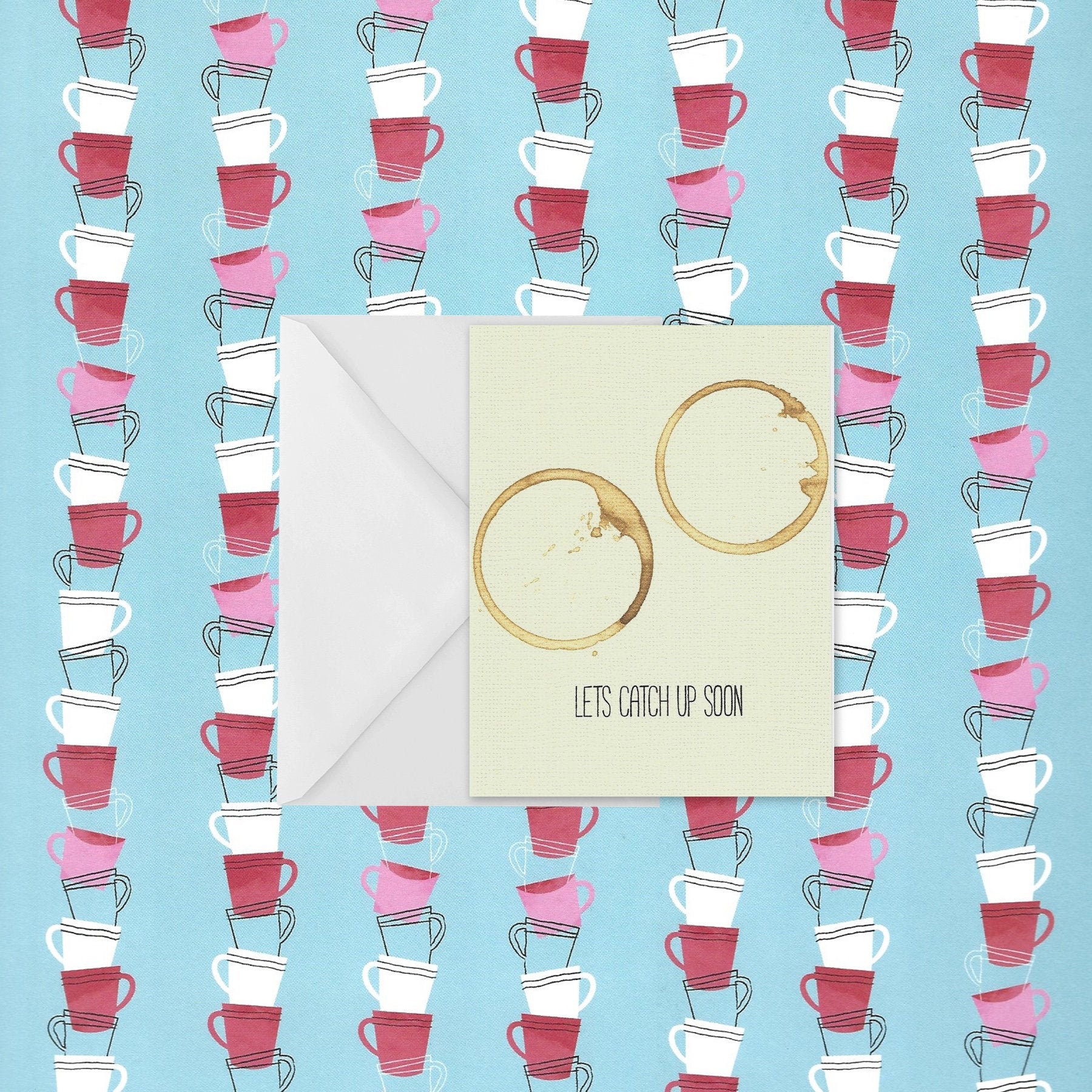 Lets Catch Up, Professional Greeting Card, Coffee Card - Etsy