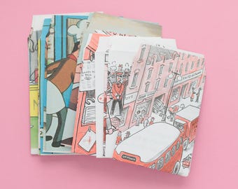 Bundel met verhalenboek-aapenvelop | 25 handgemaakte enveloppen van verschillende formaten | Efemere ongewenste tijdschriften