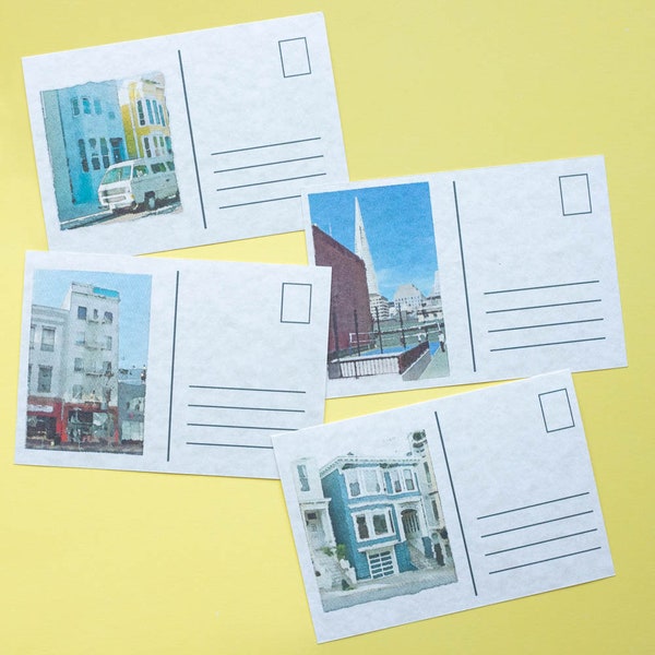San Francisco PostCards, Bay Area Themed PostCards, PostCards, Set of 4 postcards
