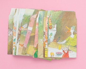 Vintage verhalenboekenveloppen | Set van 15 handgemaakte grote enveloppen | Benodigdheden voor ongewenste tijdschriften