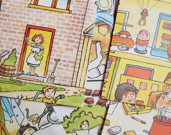 Vintage verhalenboekenveloppen in het Frans | Geüpcycled boekpapier | Junkjournaal en tijdelijke plakboeken