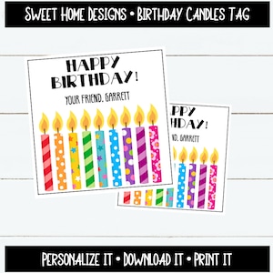 Birthday Candle Tags