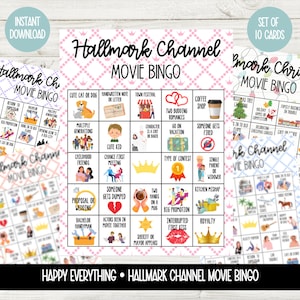 Hallmark Channel Bingo, set di 10 carte DOWNLOAD IMMEDIATO