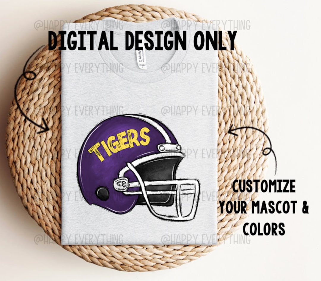 Custom Football Helmet Mascot School Spirit, School Mascot PNG File