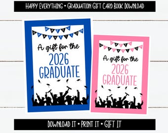 UPDATED for 2026 - Graduation Gift Card Book, Instant Digital Download