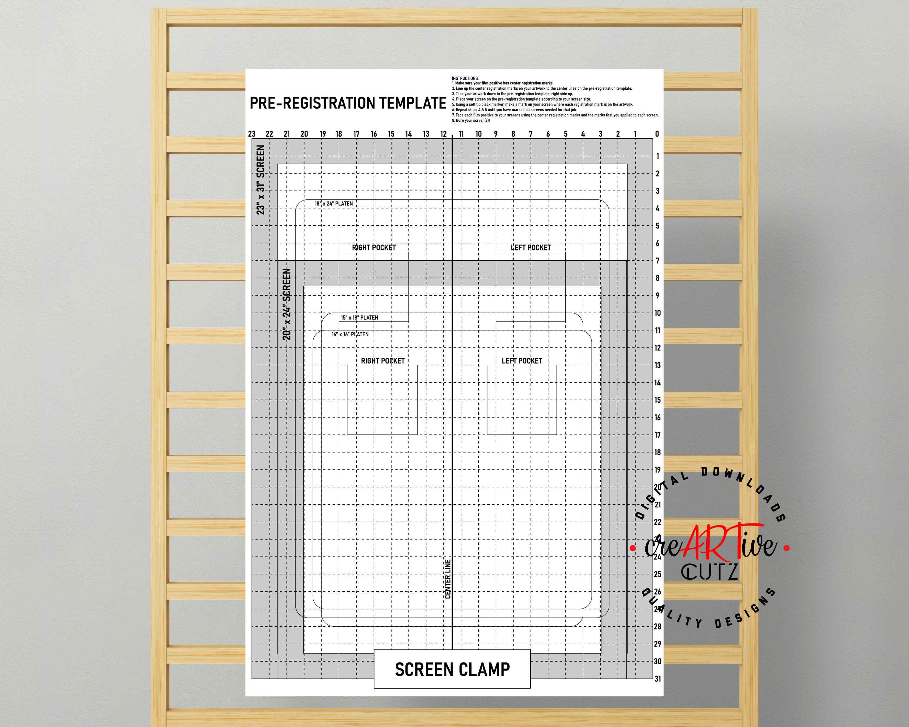 Pre-registration Template, Screen Printing Registration & Placement ...