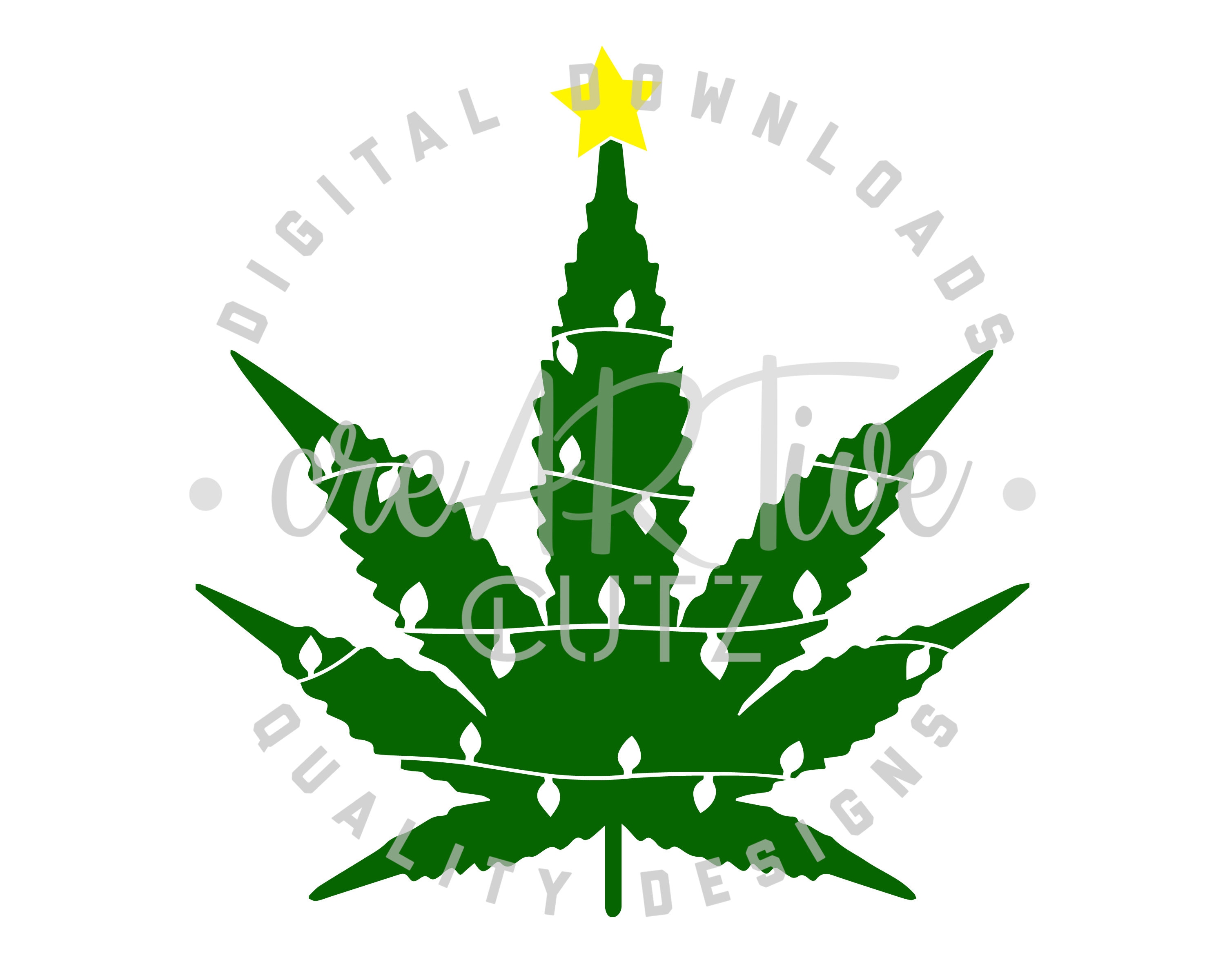 Marijuana Christmas Tree SVG Christmas Cannabis Marijuana Etsy